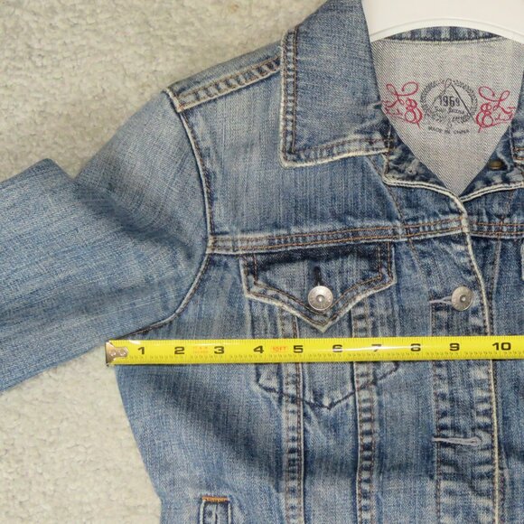 Vintage Gap 1969 Limited Edition Distressed Blue Denim Jean Jacket XS - Picture 9 of 16